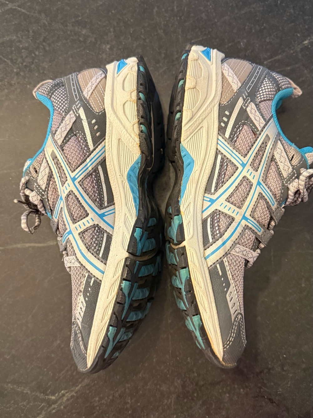 Asics Gel-Enduro 6 Womens 8 Gray Teal Comfort Trail Running Shoes - Picture 4 of 8